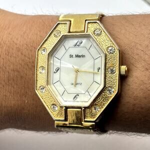 Gold & Crystal Men's Watch